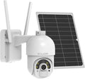 Solar Security Camera Outdoor Wireless Battery Powered with Spotlight Color Night Vision and PIR Motion Detection X526106