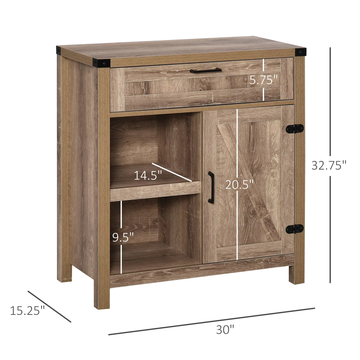 Rustic Barn Door Storage Cabinet Buffet Sideboard L54284