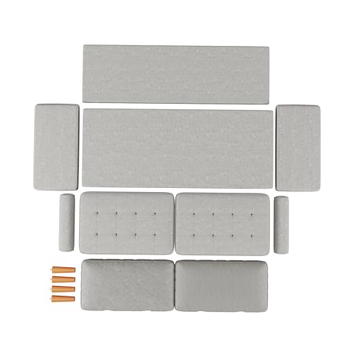 Beige Fabric Loveseat Sofa F7152