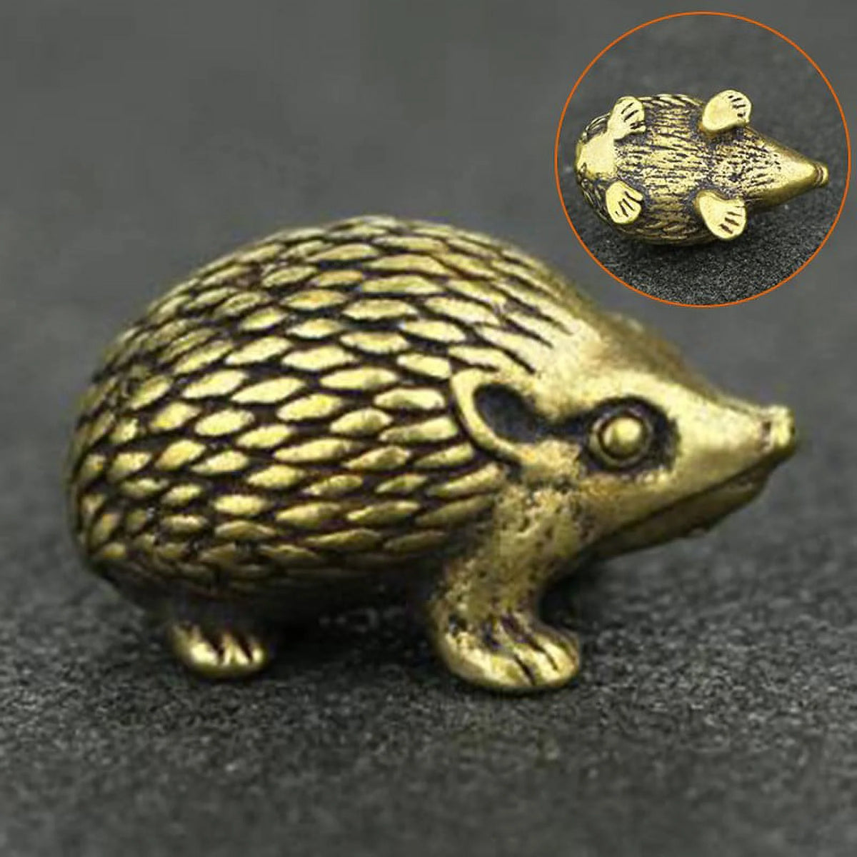 Vintage Brass Hedgehog Statue Ornament Z795