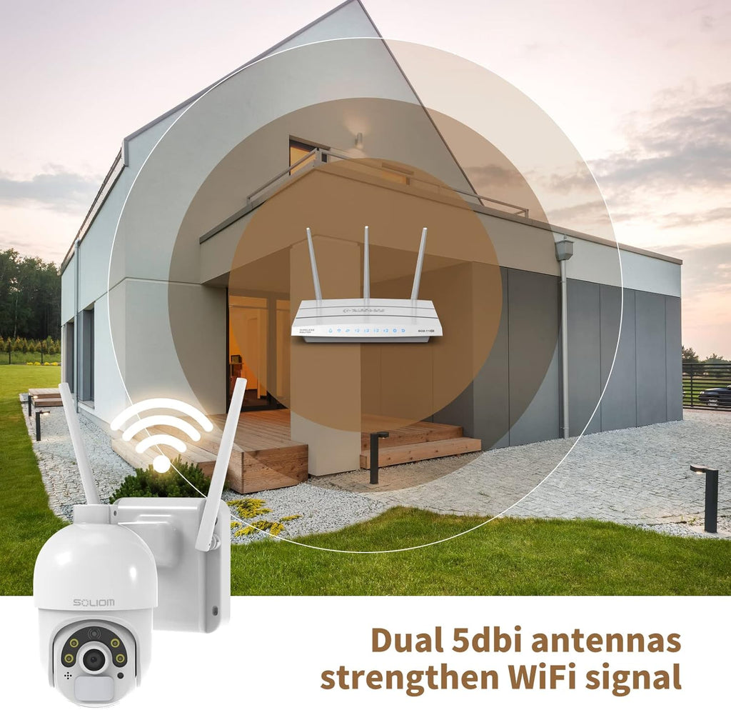 Solar Security Camera Outdoor Wireless Battery Powered with Spotlight Color Night Vision and PIR Motion Detection X526106