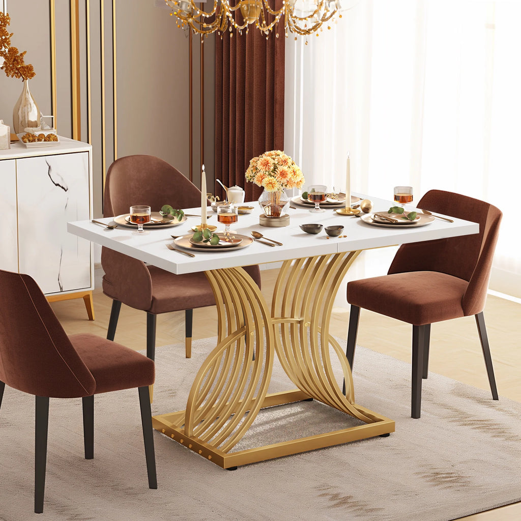 46.9" Gold Rectangular Dining Table C6761