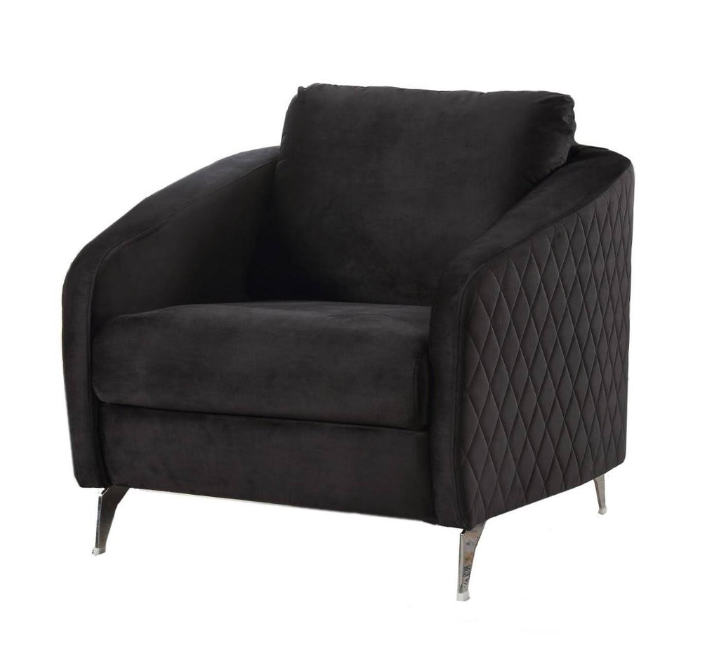 Black Velvet Accent Armchair W2780