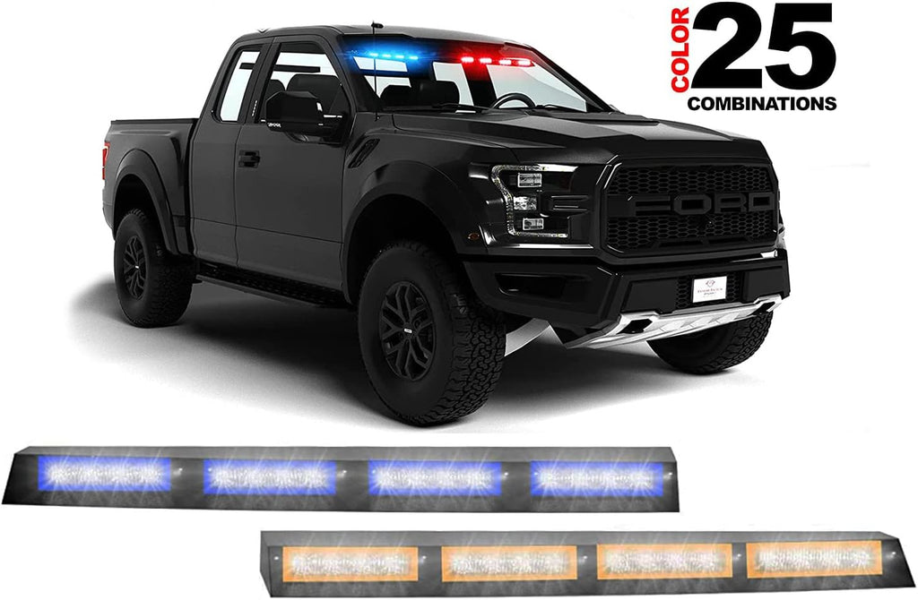 Blue/White LED Strobe Visor Light Bar H9199