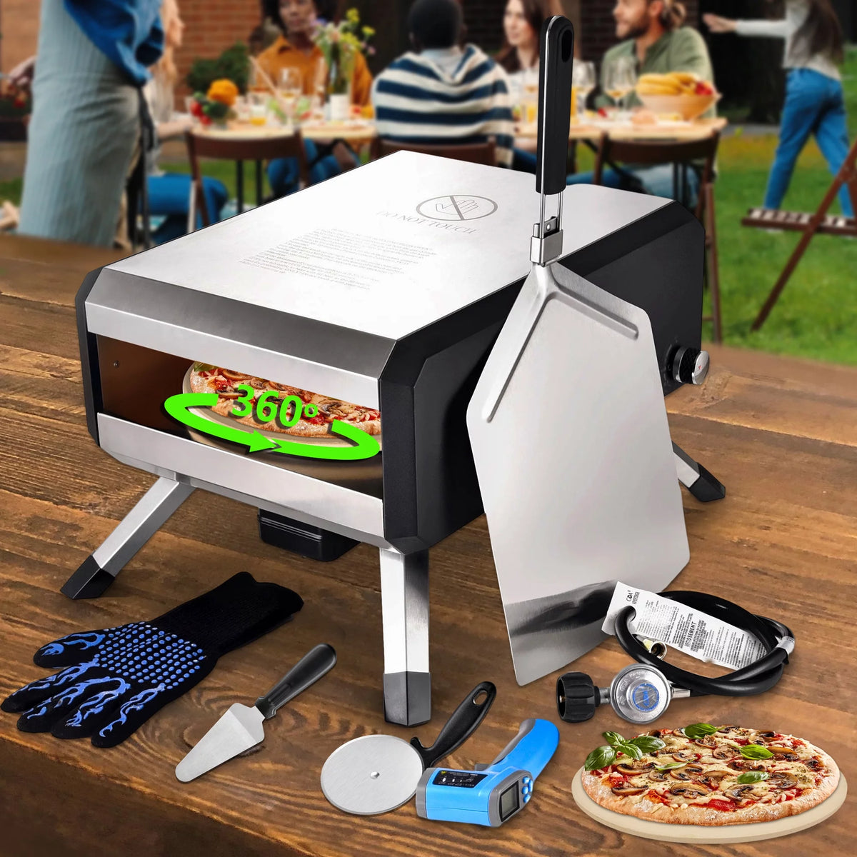 Portable Stainless Steel Gas Pizza Oven with 14 Pizza Stone P2567