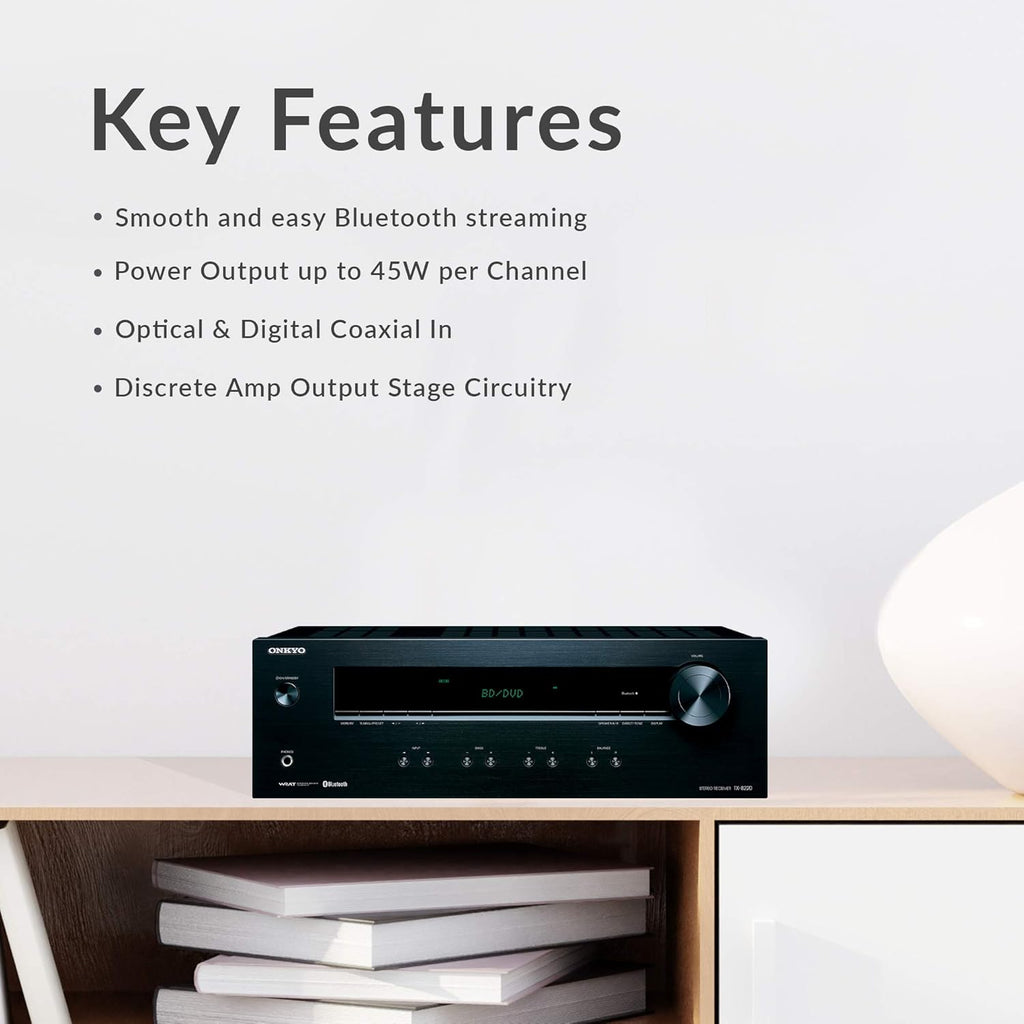 2 Channel Stereo Receiver with Bluetooth, black W1115
