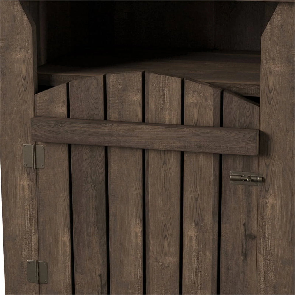 2-Shelf Farmhouse Wood End Table R744