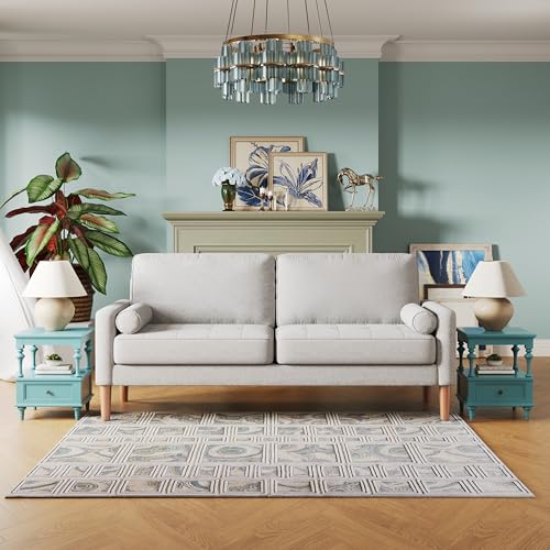 Beige Fabric Loveseat Sofa F7152