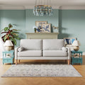 Beige Fabric Loveseat Sofa F7152
